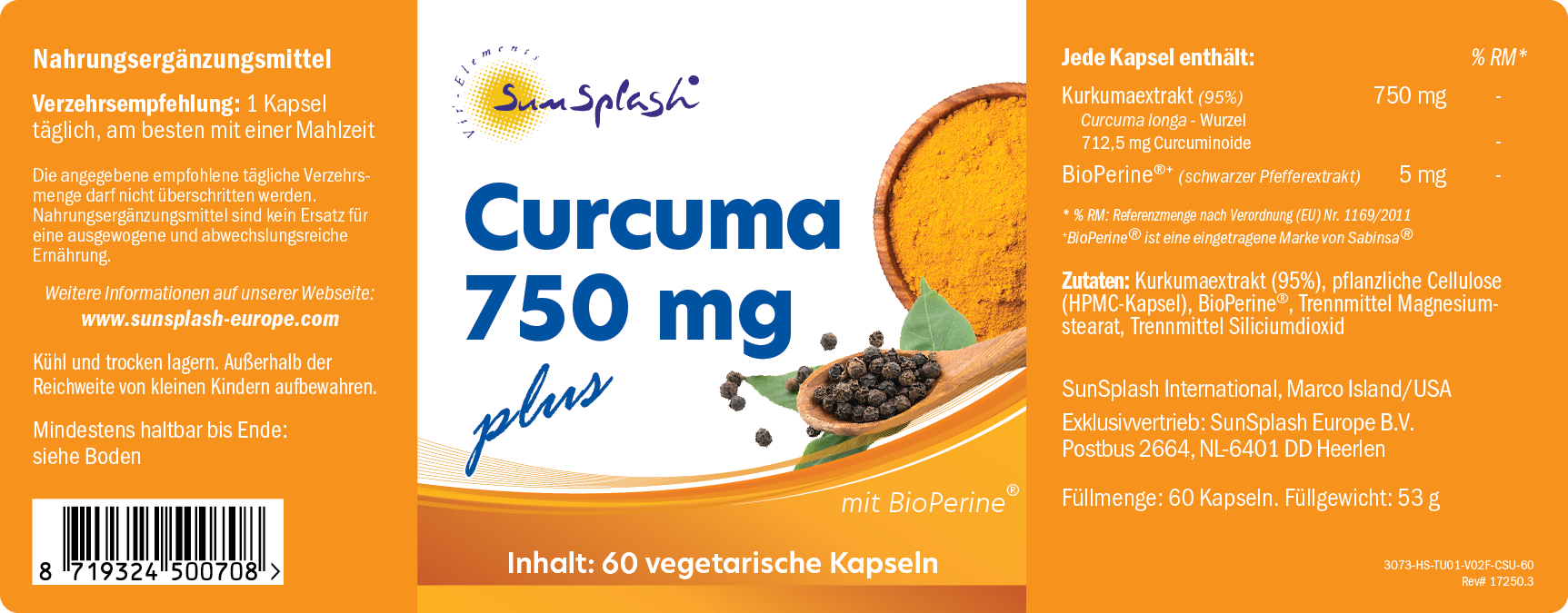 Curcuma 750 mg plus (60 caps.)